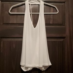 Low back white tank